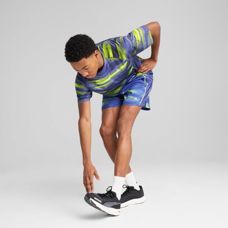 PUMA VELOCITY All-Over Print Running Mens Blue T-Shirt - Image 3